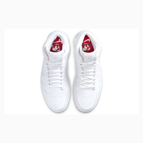 White Nike Mid Euro Tour Basketball Shoes Men's Air Jordan 1 | JD-940KI