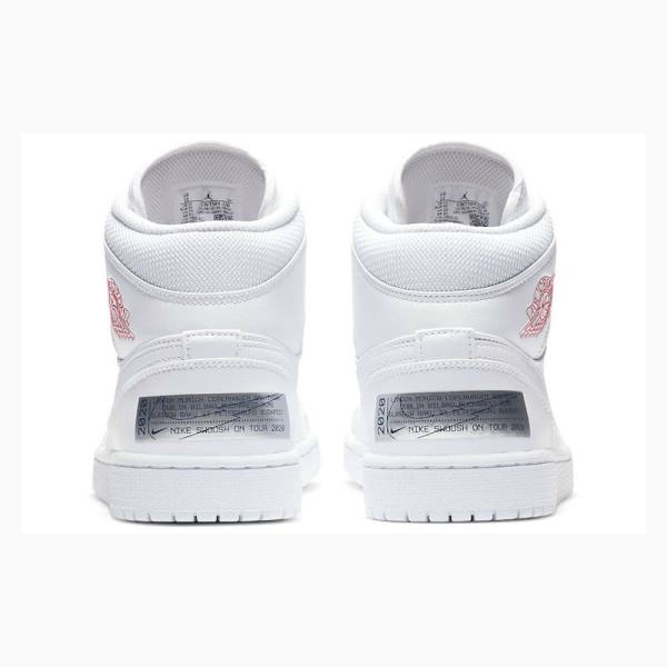 White Nike Mid Euro Tour Basketball Shoes Men's Air Jordan 1 | JD-940KI