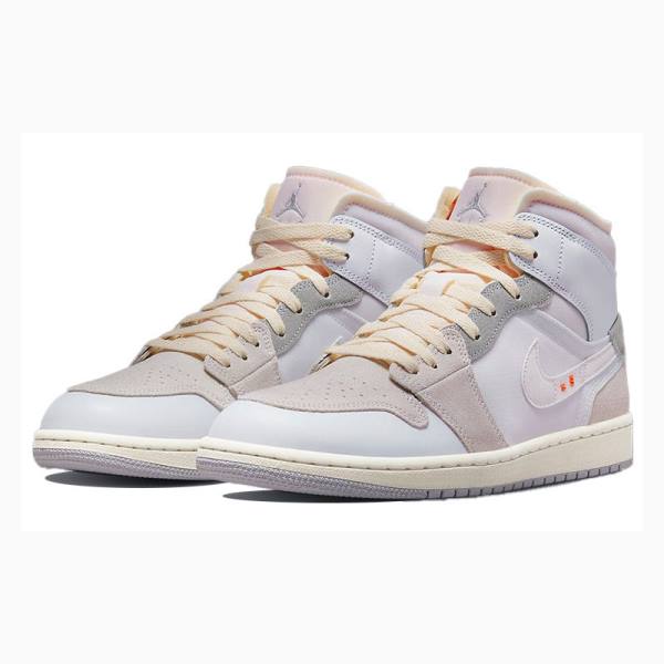 White Nike Mid SE Craft Phantom Basketball Shoes Men's Air Jordan 1 | JD-316ZN