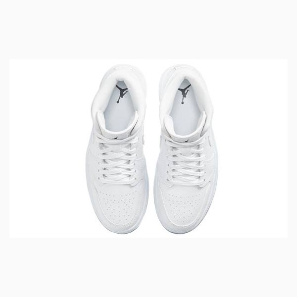 White Nike Mid 'White Snakeskin'(W) Basketball Shoes Women's Air Jordan 1 | JD-174GL