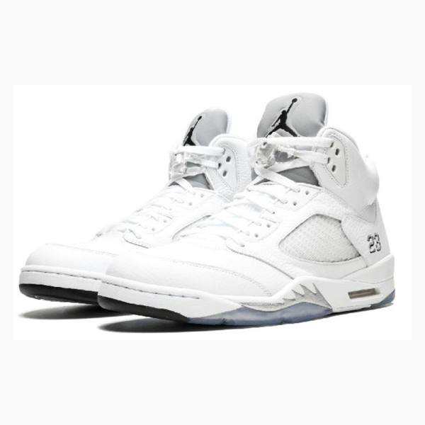 White Nike Retro Basketball Shoes Men's Air Jordan 5 | JD-634TK