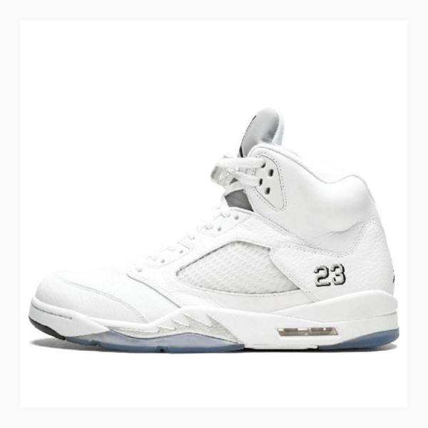 White Nike Retro Basketball Shoes Men\'s Air Jordan 5 | JD-634TK