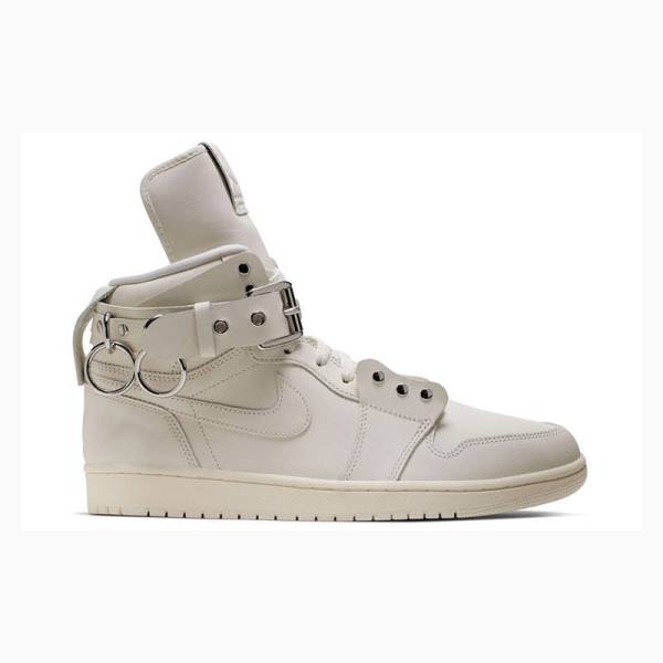 White Nike X Comme des Garcons Retro Strap High Basketball Shoes Men's Air Jordan 1 | JD-456LJ