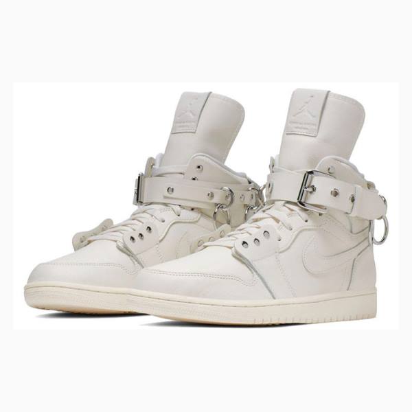 White Nike X Comme des Garcons Retro Strap High Basketball Shoes Men's Air Jordan 1 | JD-456LJ