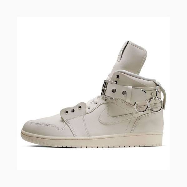 White Nike X Comme des Garcons Retro Strap High Basketball Shoes Men\'s Air Jordan 1 | JD-456LJ