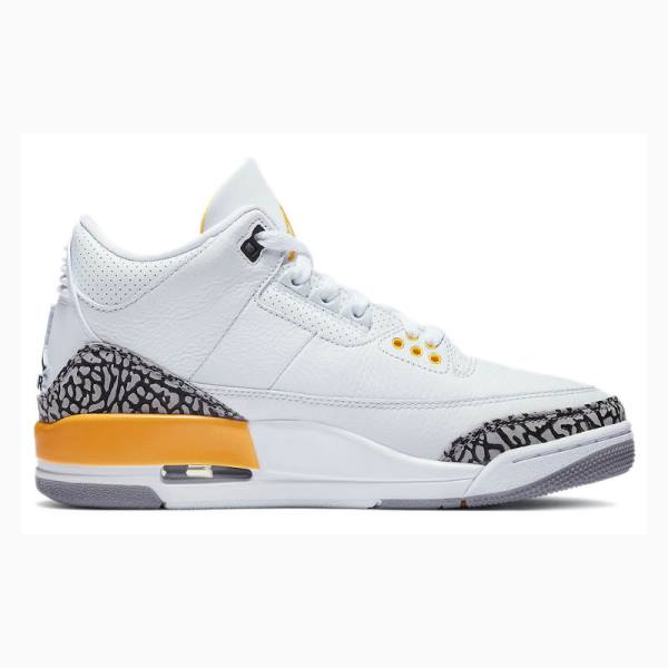 White / Orange Nike Retro Laser Basketball Shoes Women's Air Jordan 3 | JD-564VO