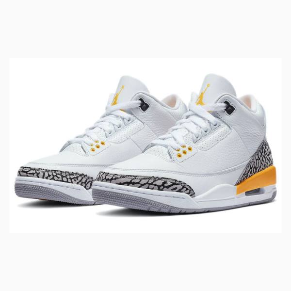 White / Orange Nike Retro Laser Basketball Shoes Women's Air Jordan 3 | JD-564VO