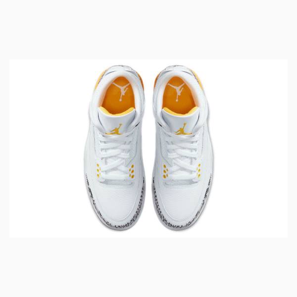 White / Orange Nike Retro Laser Basketball Shoes Women's Air Jordan 3 | JD-564VO