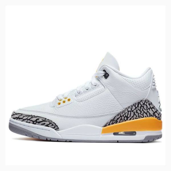 White / Orange Nike Retro Laser Basketball Shoes Women\'s Air Jordan 3 | JD-564VO