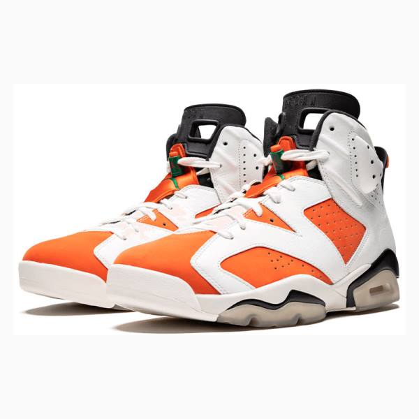 White / Orange Nike Retro Like Mike - Gatorade Basketball Shoes Men's Air Jordan 6 | JD-315MP