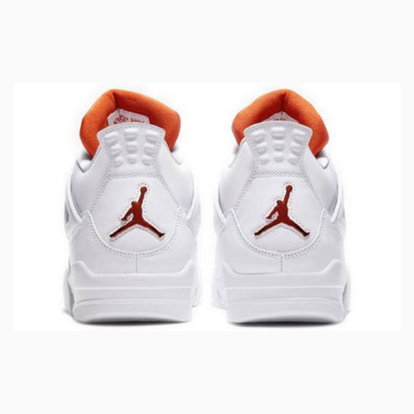 White / Orange Nike Retro Metallic Pack Basketball Shoes Men's Air Jordan 4 | JD-267JG