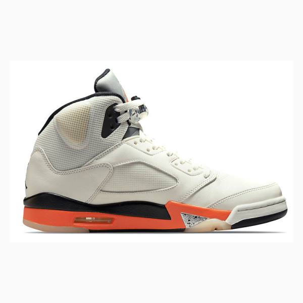 White / Orange Nike Retro Shattered Backboard Basketball Shoes Men's Air Jordan 5 | JD-876GP