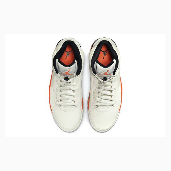 White / Orange Nike Retro Shattered Backboard Basketball Shoes Men's Air Jordan 5 | JD-876GP