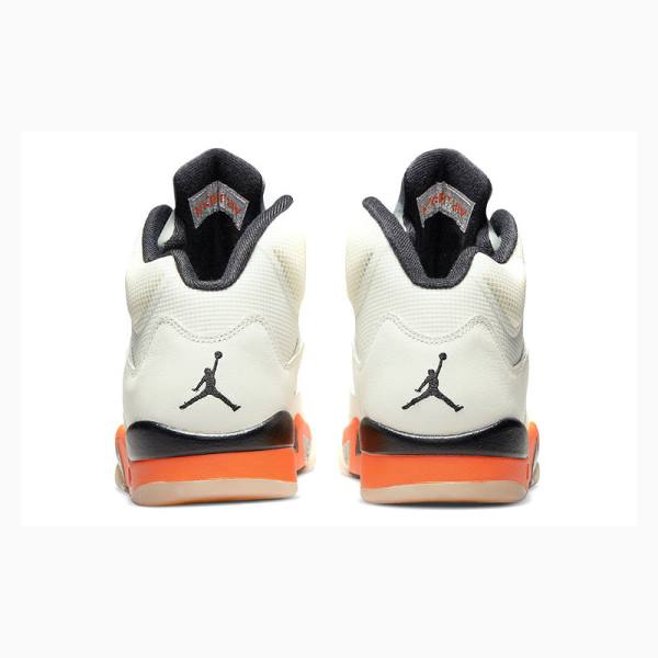 White / Orange Nike Retro Shattered Backboard Basketball Shoes Men's Air Jordan 5 | JD-876GP