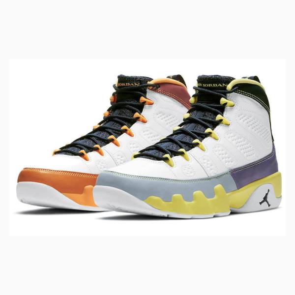 White / Orange / Purple Nike Retro Change The World Basketball Shoes Women's Air Jordan 9 | JD-529TW