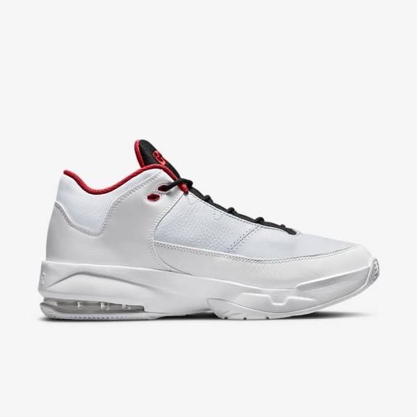 White / Platinum / Black / Red Nike Max Aura 3 Basketball Shoes Men's Air Jordan | NK109HRE