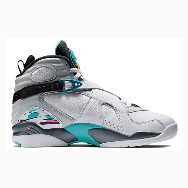 White / Purple / Blue Nike Retro South Beach Basketball Shoes Men's Air Jordan 8 | JD-047MK