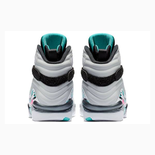 White / Purple / Blue Nike Retro South Beach Basketball Shoes Men's Air Jordan 8 | JD-047MK