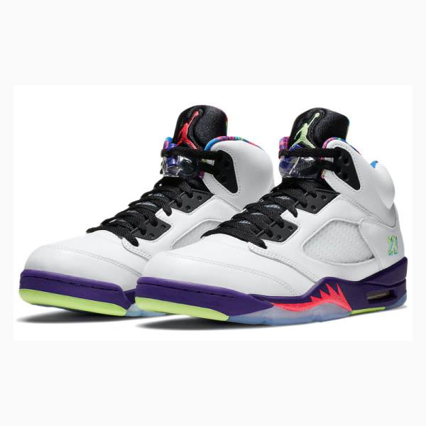 White / Purple Nike Retro Alternate Bel-Air Basketball Shoes Men's Air Jordan 5 | JD-679LF