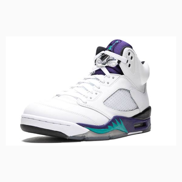 White / Purple Nike Retro Grape Basketball Shoes Men's Air Jordan 5 | JD-850WE