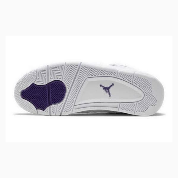 White / Purple Nike Retro Metallic Pack Basketball Shoes Men's Air Jordan 4 | JD-729RY