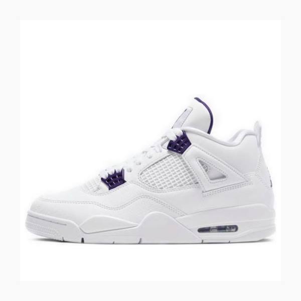 White / Purple Nike Retro Metallic Pack Basketball Shoes Men\'s Air Jordan 4 | JD-729RY