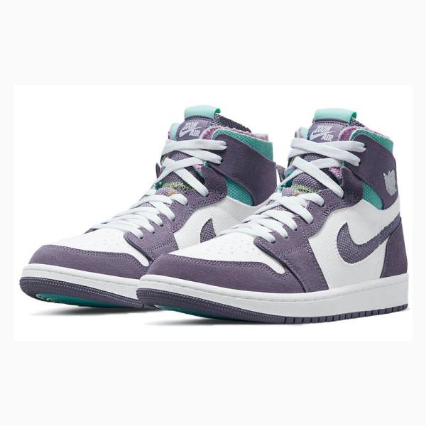 White / Purple Nike Zoom Comfort Tropical Twist Basketball Shoes Men's Air Jordan 1 | JD-318MF