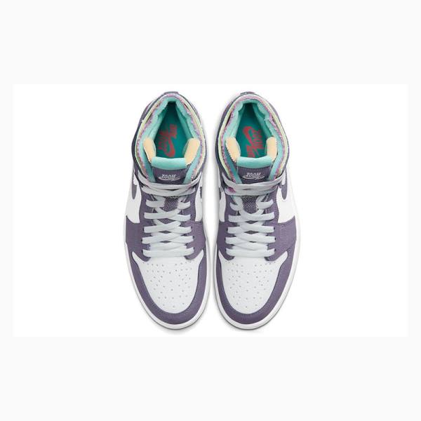 White / Purple Nike Zoom Comfort Tropical Twist Basketball Shoes Men's Air Jordan 1 | JD-318MF