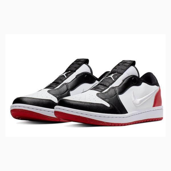 White / Red / Black Nike RET Low Slip Sneakers Women's Air Jordan 1 | JD-218BZ