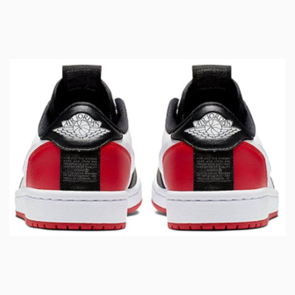 White / Red / Black Nike RET Low Slip Sneakers Women's Air Jordan 1 | JD-218BZ