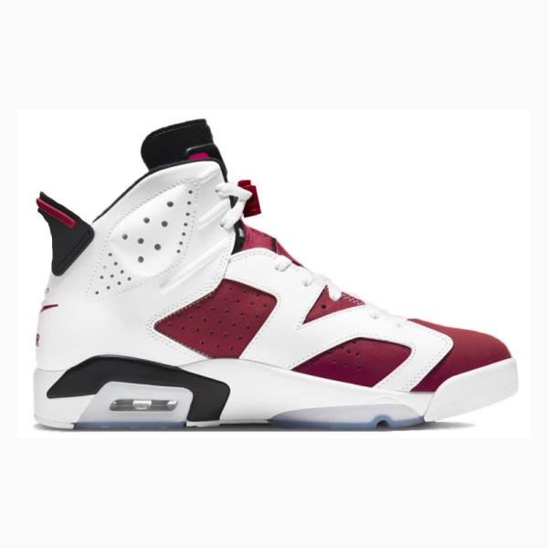 White / Red / Black Nike Retro Carmine Basketball Shoes Men's Air Jordan 6 | JD-194XD