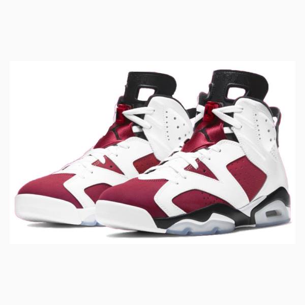 White / Red / Black Nike Retro Carmine Basketball Shoes Men's Air Jordan 6 | JD-194XD