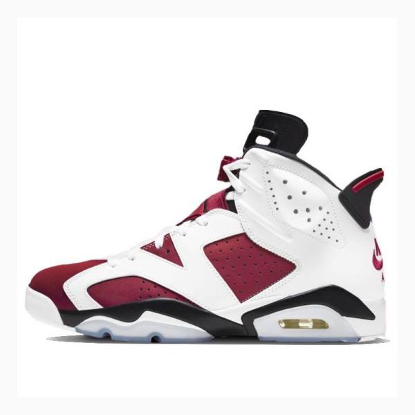 White / Red / Black Nike Retro Carmine Basketball Shoes Men\'s Air Jordan 6 | JD-194XD