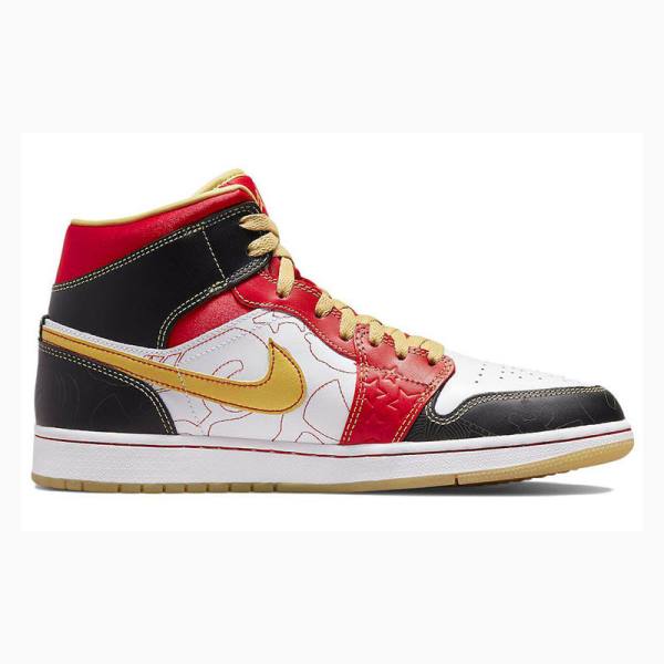 White / Red / Gold Nike XQ 2022 Basketball Shoes Men's Air Jordan 1 | JD-563PC