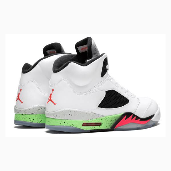 White / Red / Green Nike Retro Space Jam Basketball Shoes Men's Air Jordan 5 | JD-035MZ