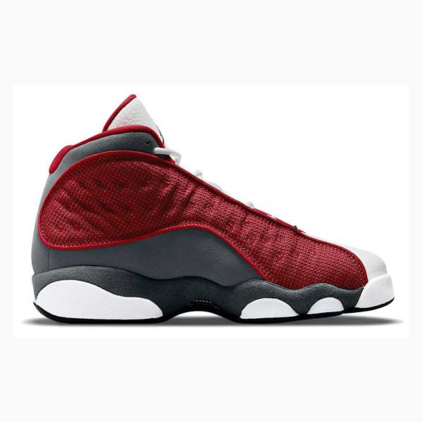 White / Red / Grey Nike Retro Gym Basketball Shoes Men's Air Jordan 13 | JD-394KV