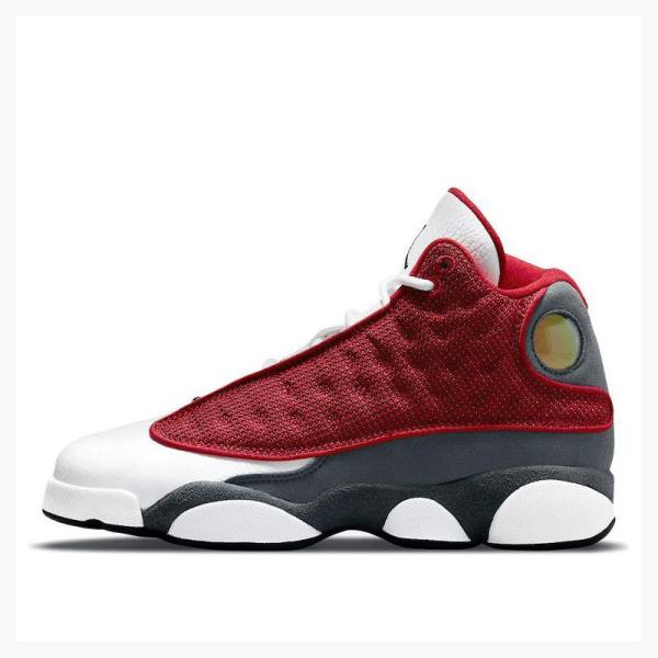 White / Red / Grey Nike Retro Gym Basketball Shoes Men\'s Air Jordan 13 | JD-394KV