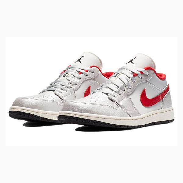 White / Red Nike Low 'Night Track' Sneakers Men's Air Jordan 1 | JD-617NB