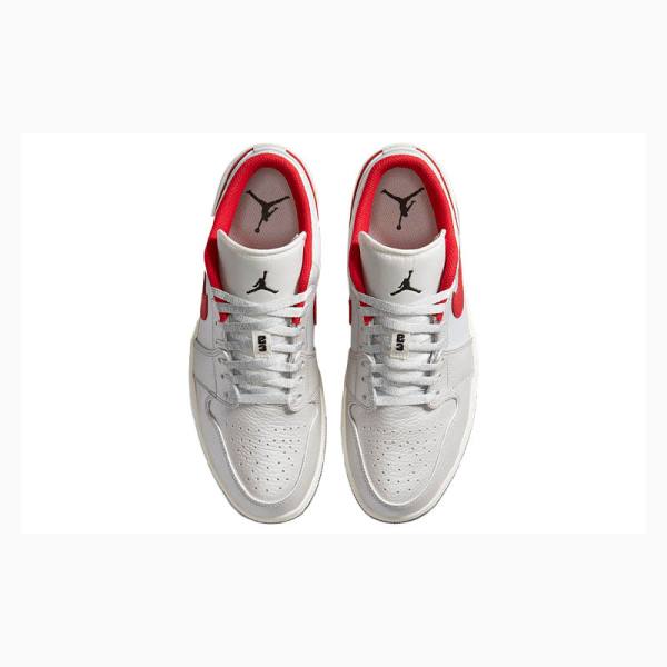 White / Red Nike Low 'Night Track' Sneakers Men's Air Jordan 1 | JD-617NB