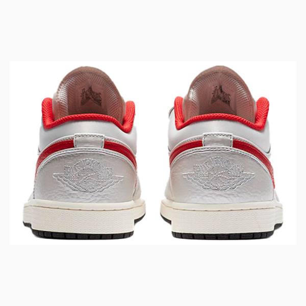 White / Red Nike Low 'Night Track' Sneakers Men's Air Jordan 1 | JD-617NB