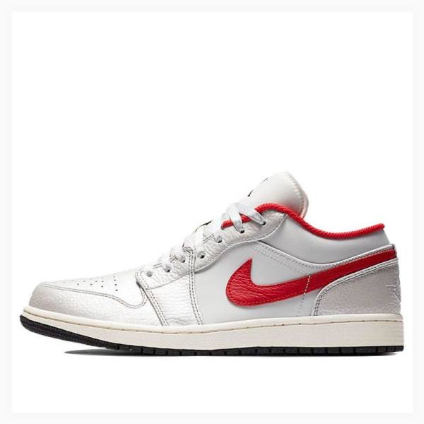 White / Red Nike Low \'Night Track\' Sneakers Men\'s Air Jordan 1 | JD-617NB