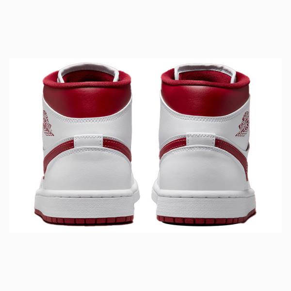 White / Red Nike Mid Reverse Chicago Basketball Shoes Women's Air Jordan 1 | JD-236AL