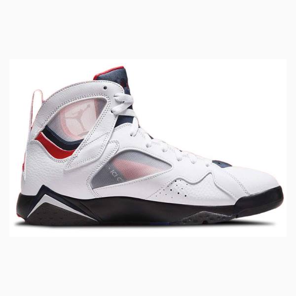 White / Red Nike Retro BCFC Paris Saint-Germain Basketball Shoes Men's Air Jordan 7 | JD-548SQ