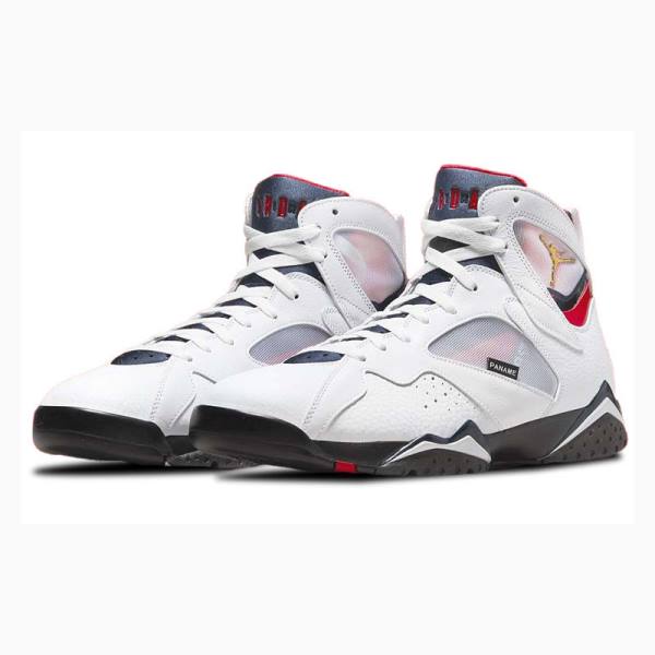 White / Red Nike Retro BCFC Paris Saint-Germain Basketball Shoes Men's Air Jordan 7 | JD-548SQ