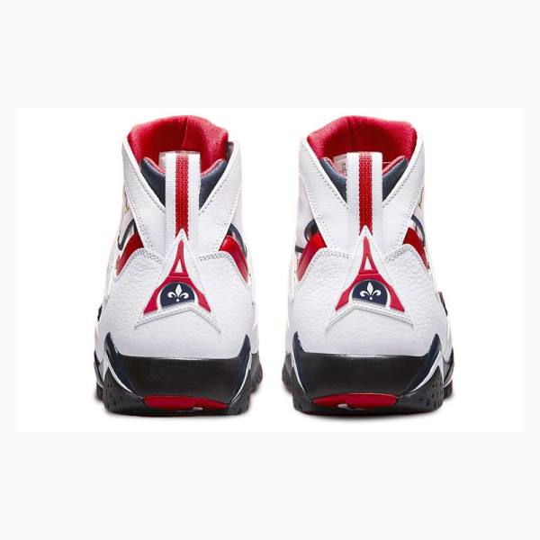 White / Red Nike Retro BCFC Paris Saint-Germain Basketball Shoes Men's Air Jordan 7 | JD-548SQ