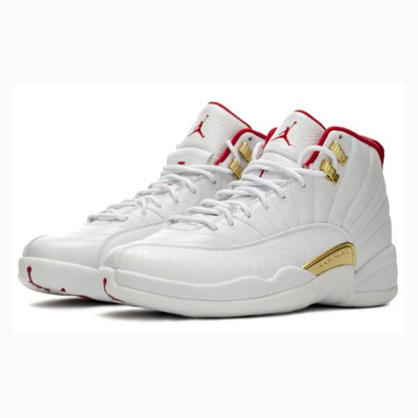 White / Red Nike Retro FIBA Basketball Shoes Men's Air Jordan 12 | JD-092WY