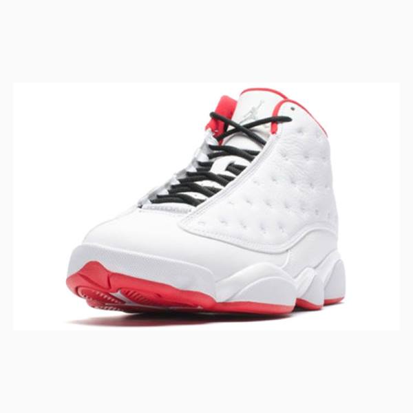 White / Red Nike Retro History of Flight Basketball Shoes Men's Air Jordan 13 | JD-162YG