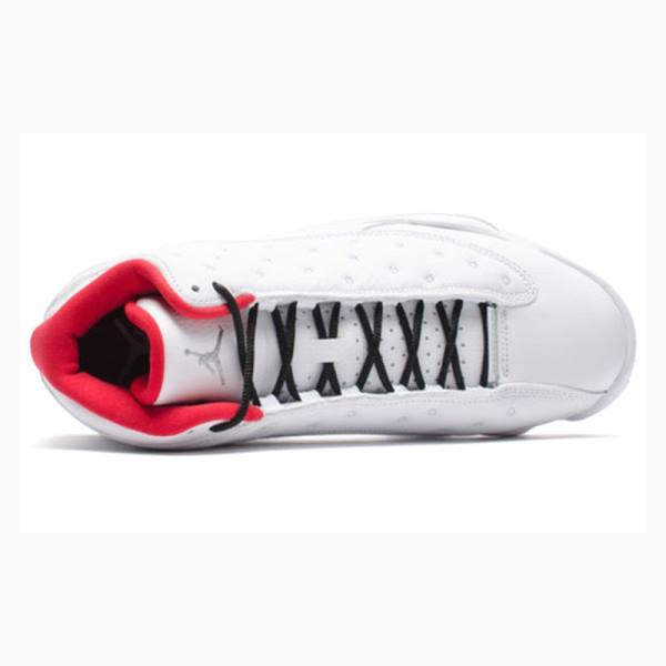 White / Red Nike Retro History of Flight Basketball Shoes Men's Air Jordan 13 | JD-162YG