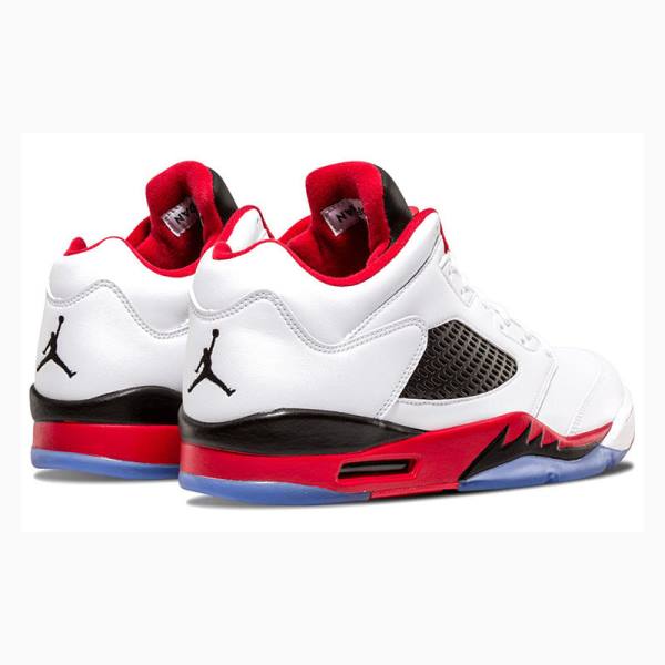 White / Red Nike Retro Low Sneakers Men's Air Jordan 5 | JD-028VL