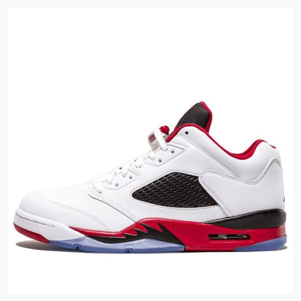 White / Red Nike Retro Low Sneakers Men\'s Air Jordan 5 | JD-028VL